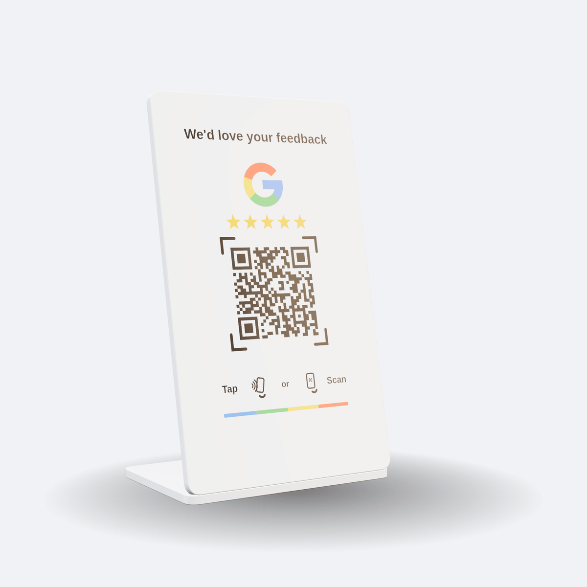 TapKaarten Google Review-standaard — wit - TapKaarten