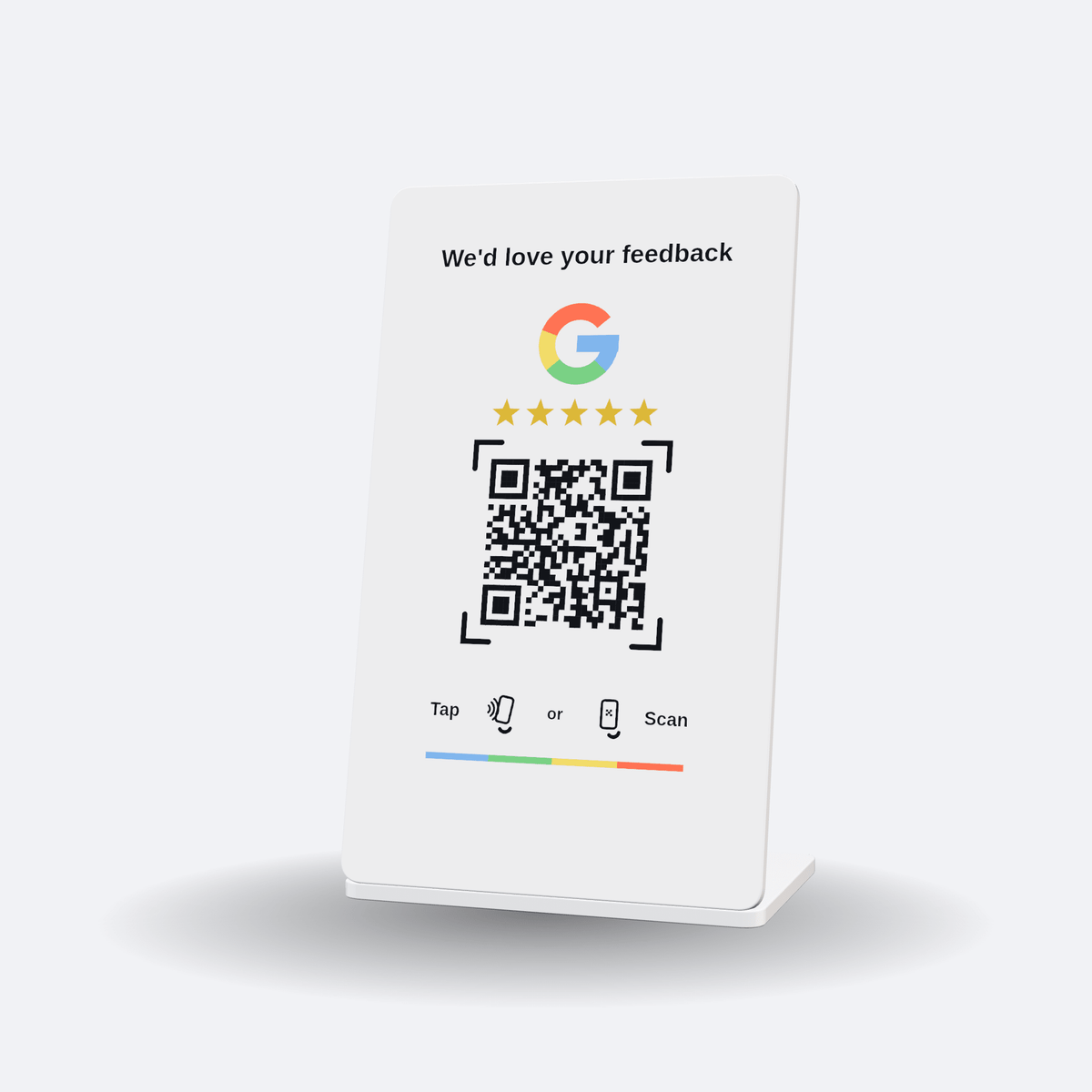 TapKaarten Google Review-standaard — wit - TapKaarten