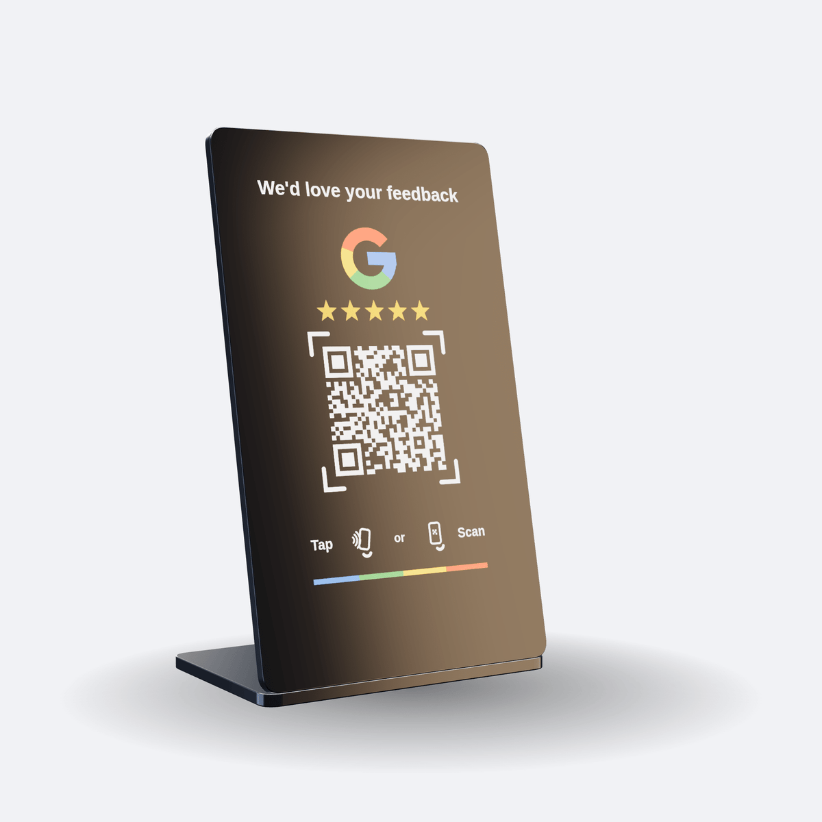 TapKaarten Google Review-standaard — zwart - TapKaarten