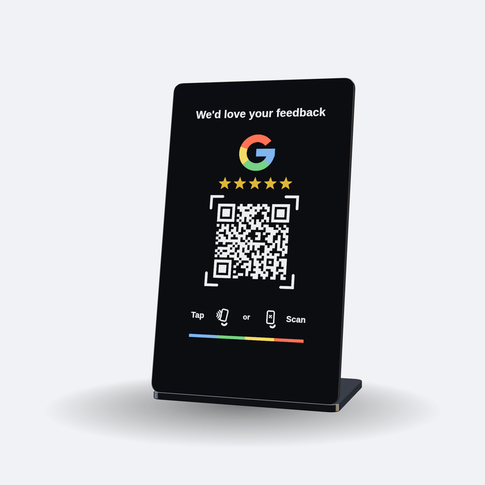 TapKaarten Google Review-standaard — zwart - TapKaarten
